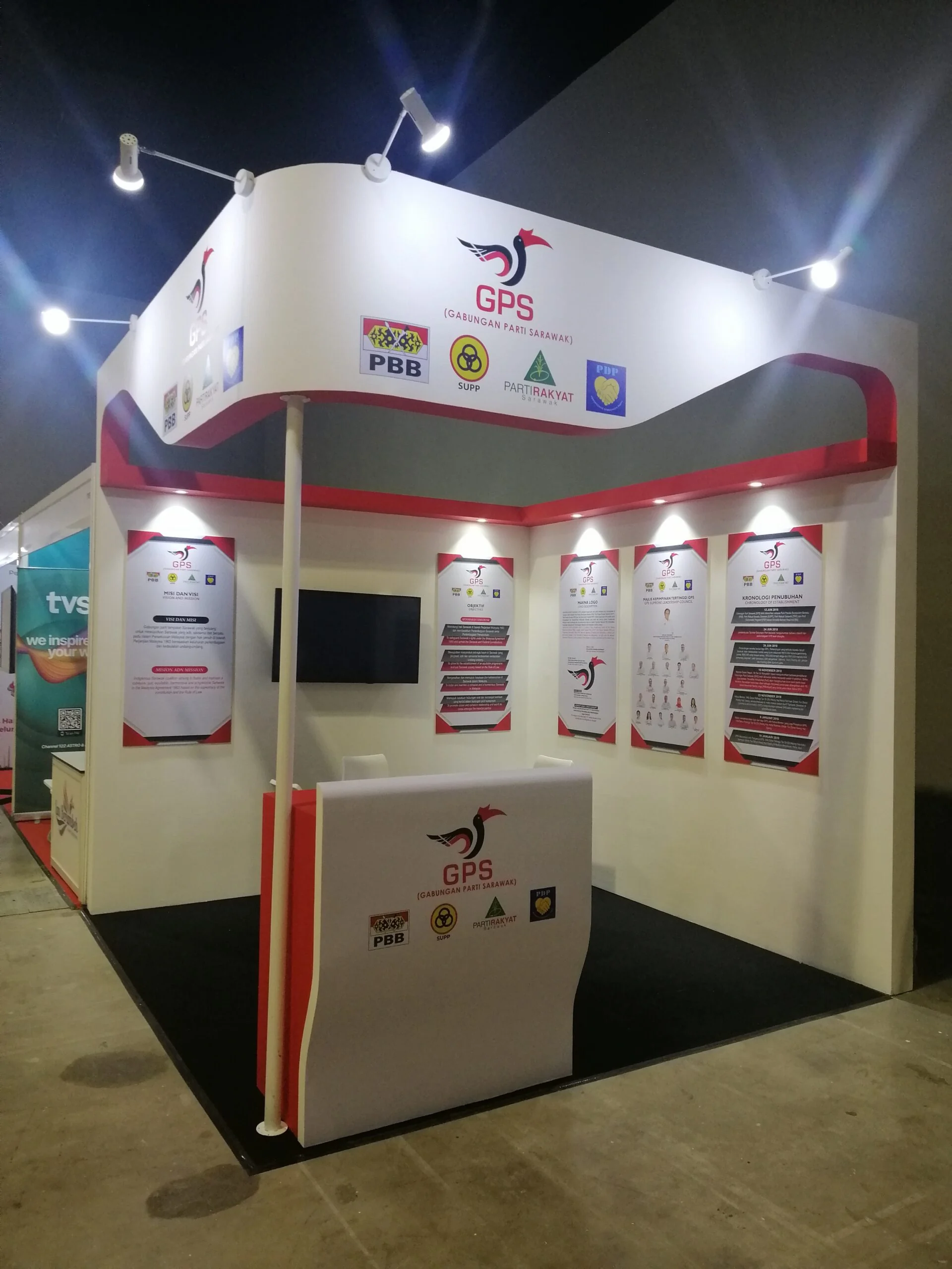 Gabungan Parti Sarawak exhibition booth built by 7P Concepts at Lan Berambeh 2022