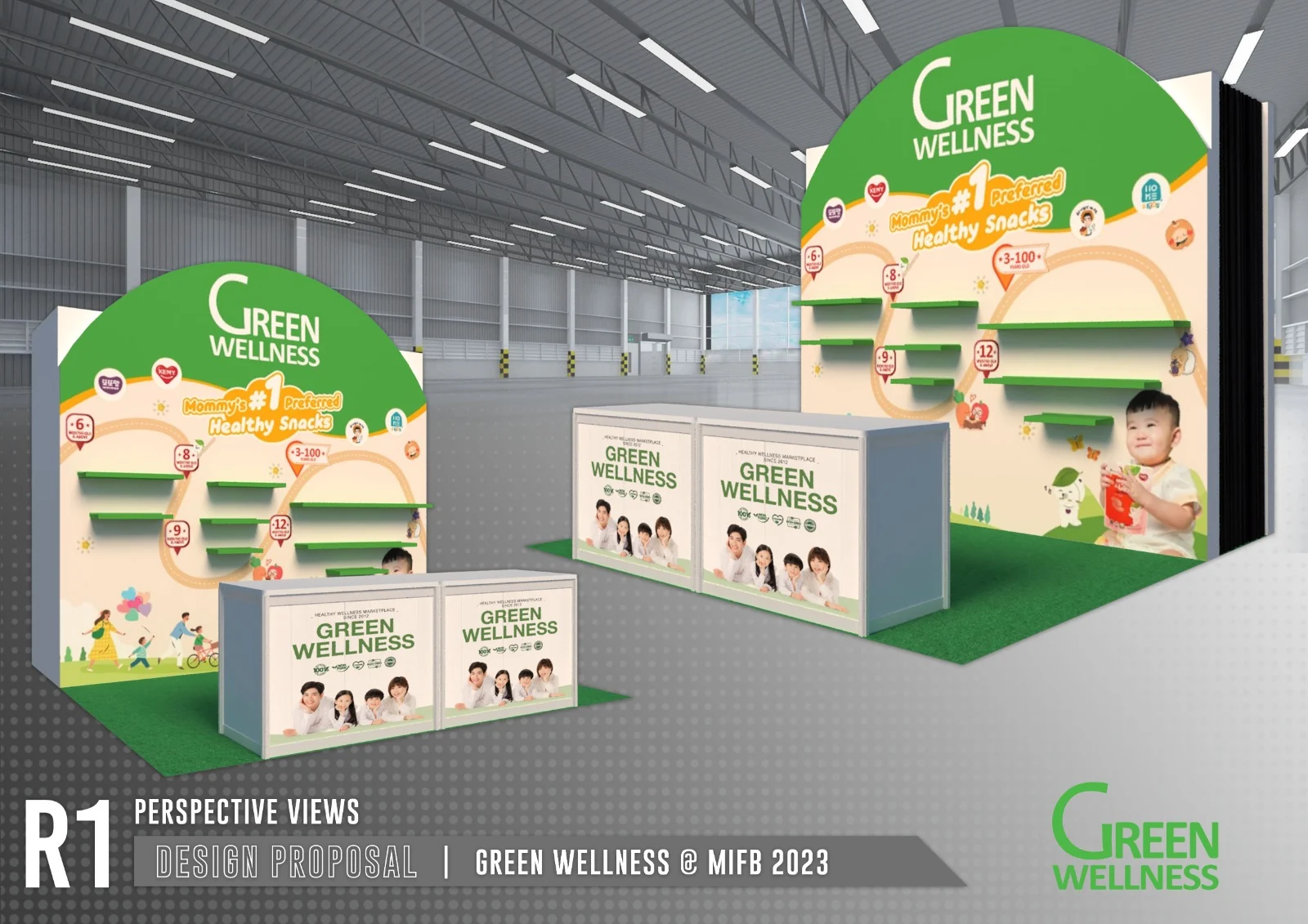 Green Wellness exhibition booth built by 7P Concepts at MIFB 2023